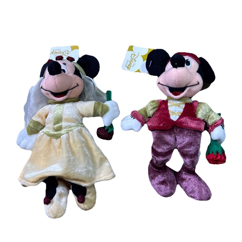 Mickey Mouse Minnie Plush Romeo And Juliet Beanbag Disney Store with Tags